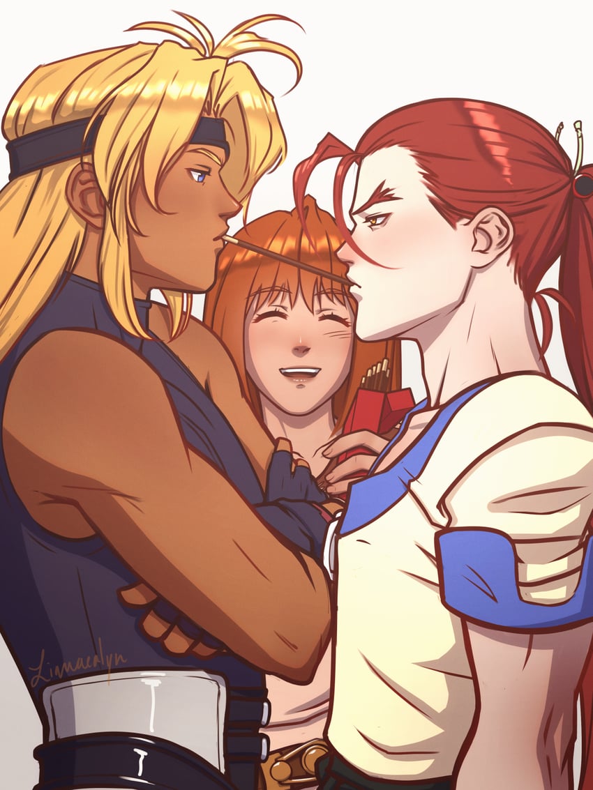 elhaym van houten, fei fong wong, and bartholomew fatima (xenogears) drawn by linnaealyn