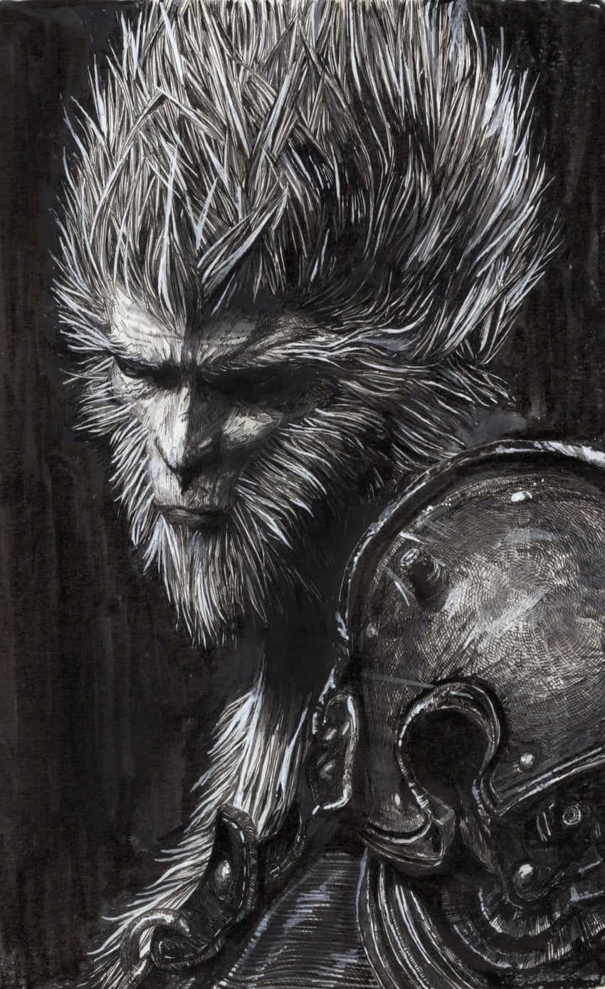 sun wukong (black myth: wukong) drawn by fu_xiao_ai