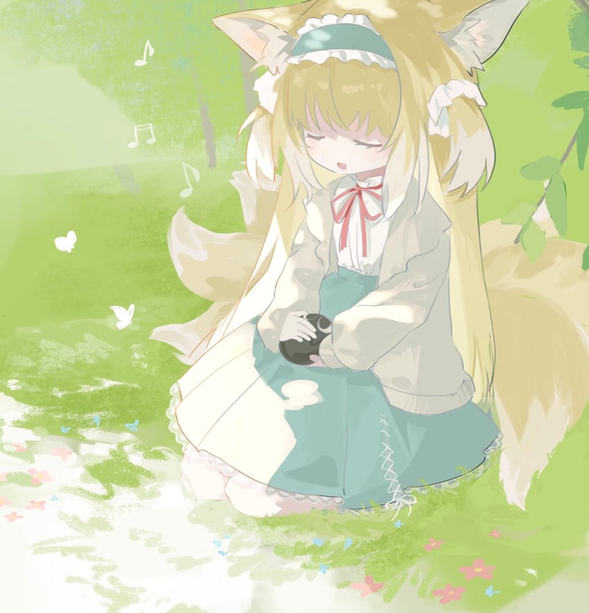 suzuran and heixiu (arknights and 1 more) drawn by nemuri_oekaki
