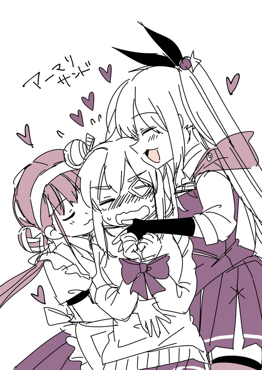 satsuki mari, kanzaki adelheid, and yamawaki bon ivar (heaven burns red) drawn by sanpachishiki_(gyokusai-jima)
