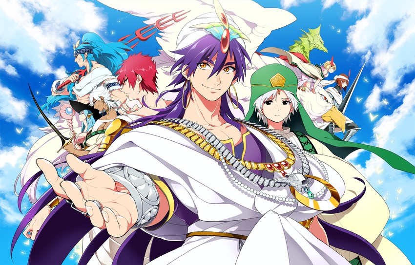 sinbad, ja'far, yamuraiha, masrur, sharrkan, and 4 more (magi the labyrinth of magic) drawn by dalc_rose