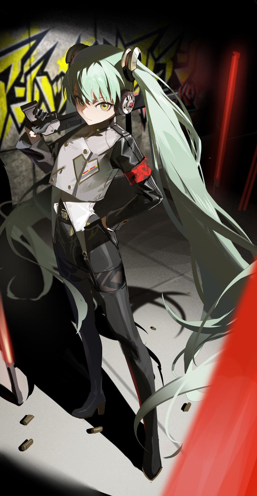 hatsune miku (vocaloid and 2 more) drawn by jiu_ye_sang