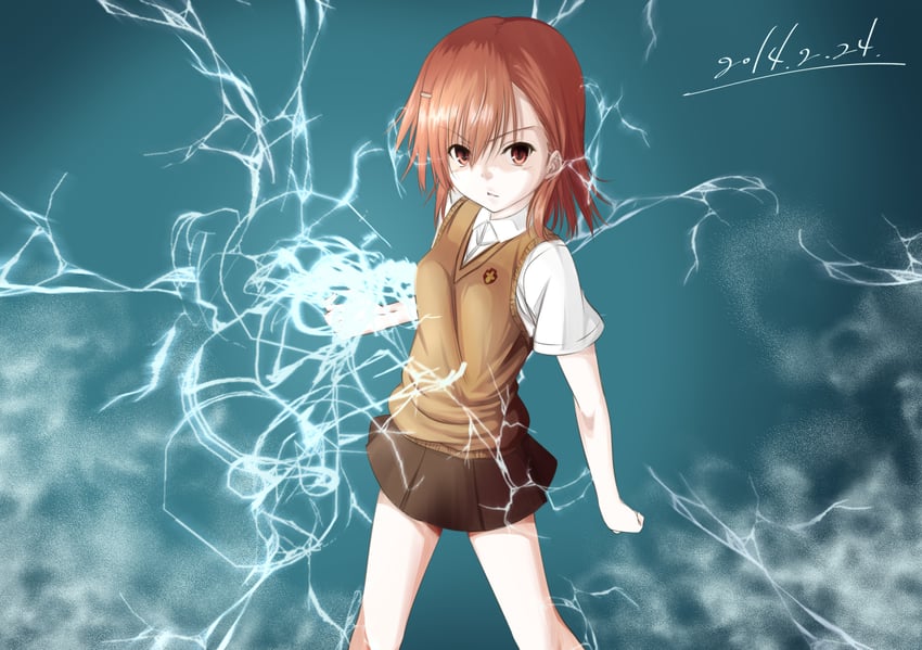 misaka mikoto (toaru majutsu no index and 1 more) drawn by mu-_(tel445566)