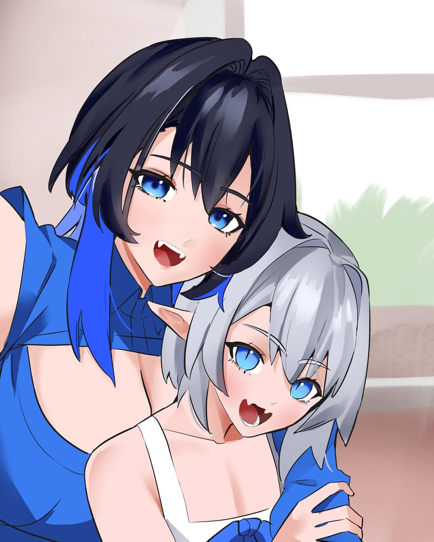 ouro kronii and boros (hololive and 1 more) drawn by daaku_(koizumi_arata)
