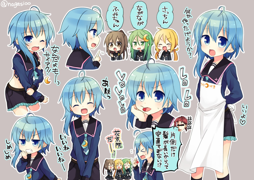 kakyoin noriaki, satsuki, nagatsuki, fumizuki, and minazuki (kantai collection and 1 more) drawn by nagasioo
