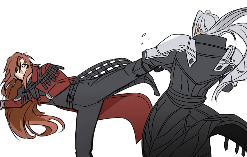 sephiroth and genesis rhapsodos (final fantasy and 2 more) drawn by newb_ff7r