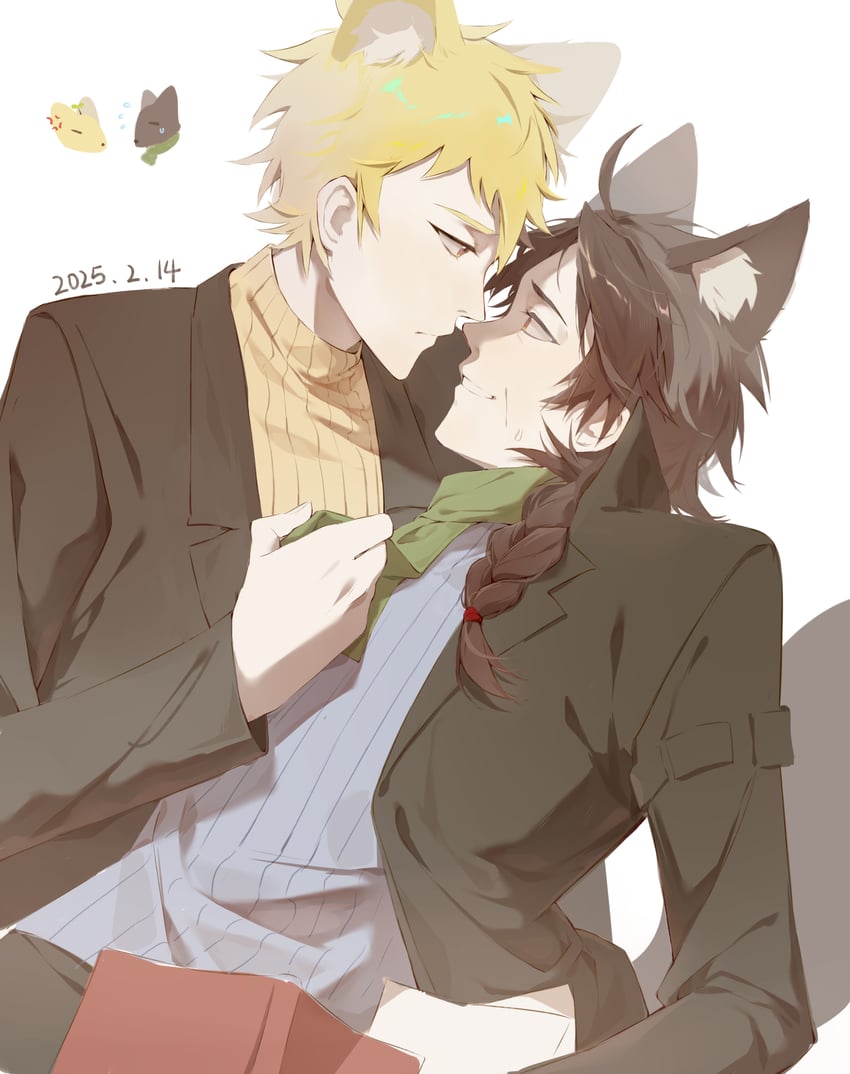 atou haruki and harada minoru (saibou shinkyoku) drawn by jiuxinglianzhu941