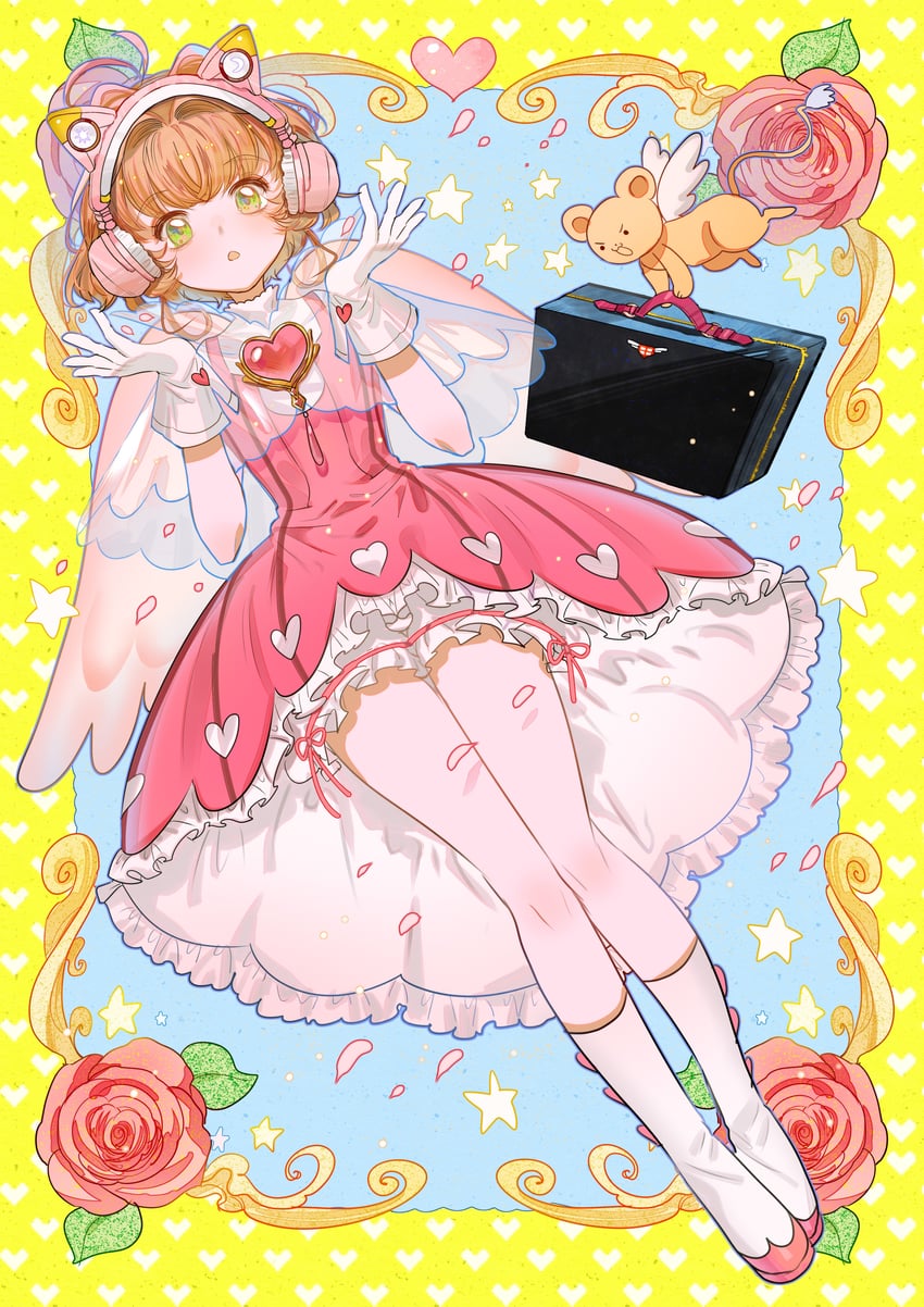 kinomoto sakura and kero (cardcaptor sakura and 1 more) drawn by yowu_chan