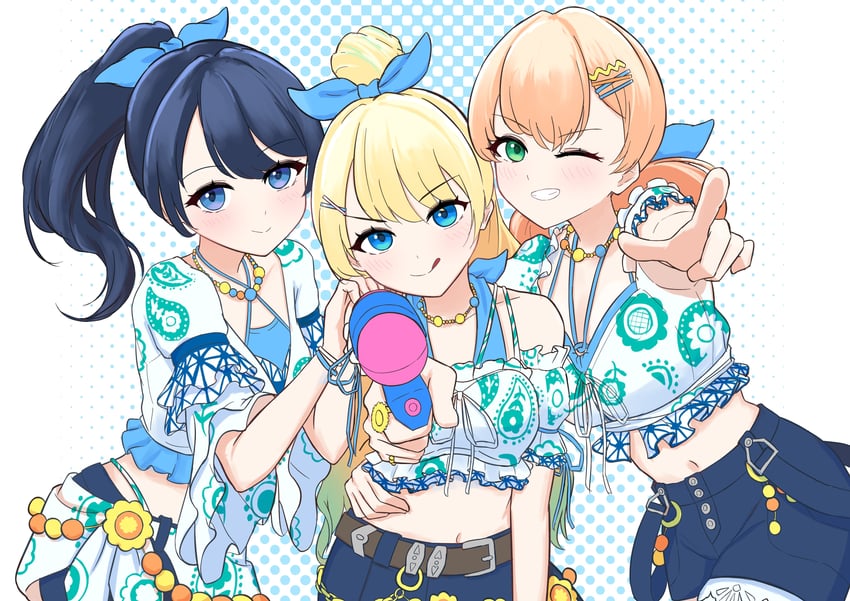 hinoshita kaho, murano sayaka, and osawa rurino (love live! and 1 more) drawn by simadaburyu