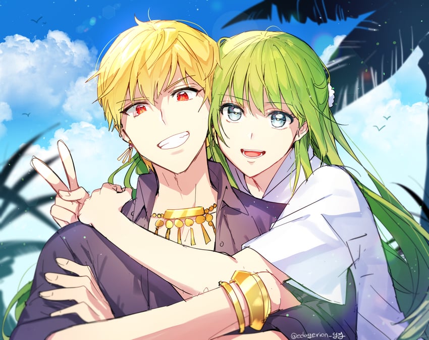 enkidu and gilgamesh (fate and 1 more) drawn by ede