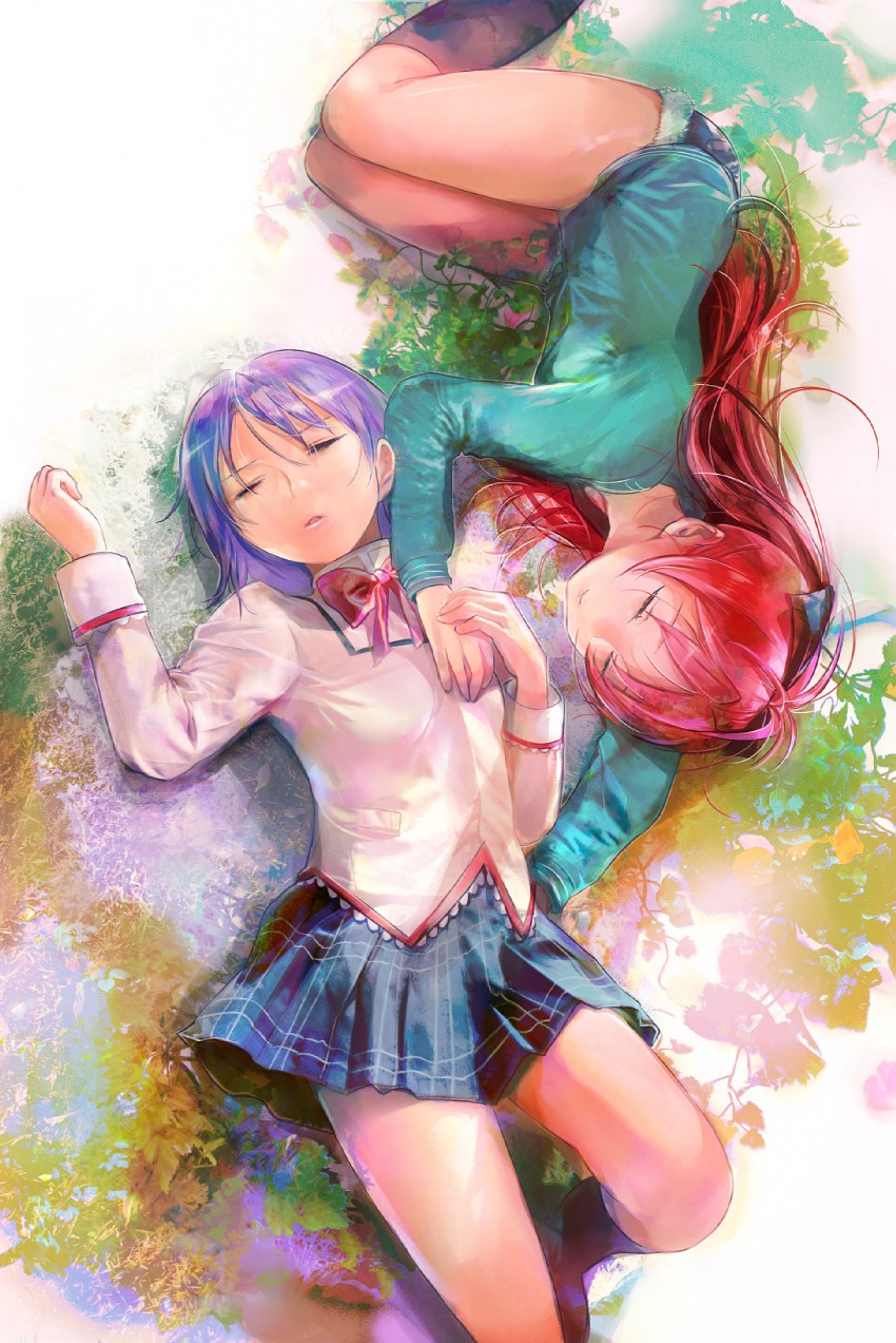 miki sayaka and sakura kyoko (mahou shoujo madoka magica) drawn by mekarauroko