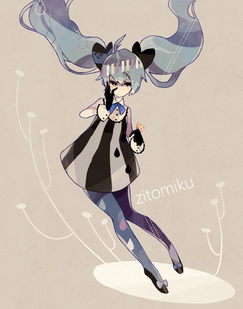 hatsune miku and jito miku (vocaloid) drawn by o-ishi