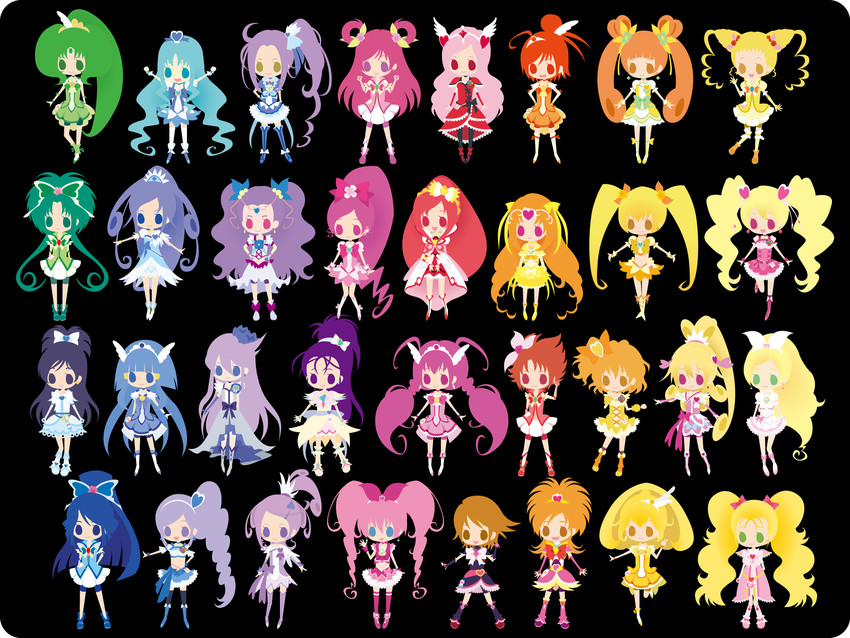 midorikawa nao, kise yayoi, hishikawa rikka, aoki reika, hino akane, and 63 more (precure and 11 more) drawn by kona_(rnt)