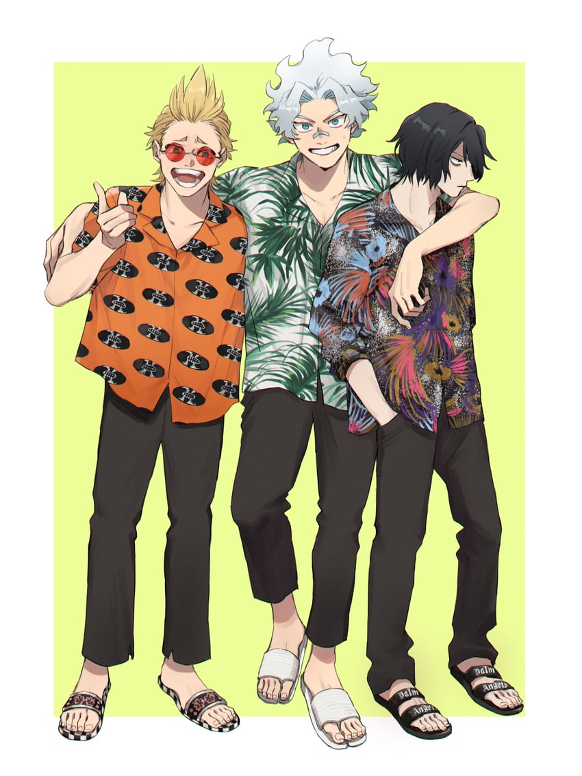aizawa shota, present mic, and loud cloud (boku no hero academia) drawn by rnuyvm