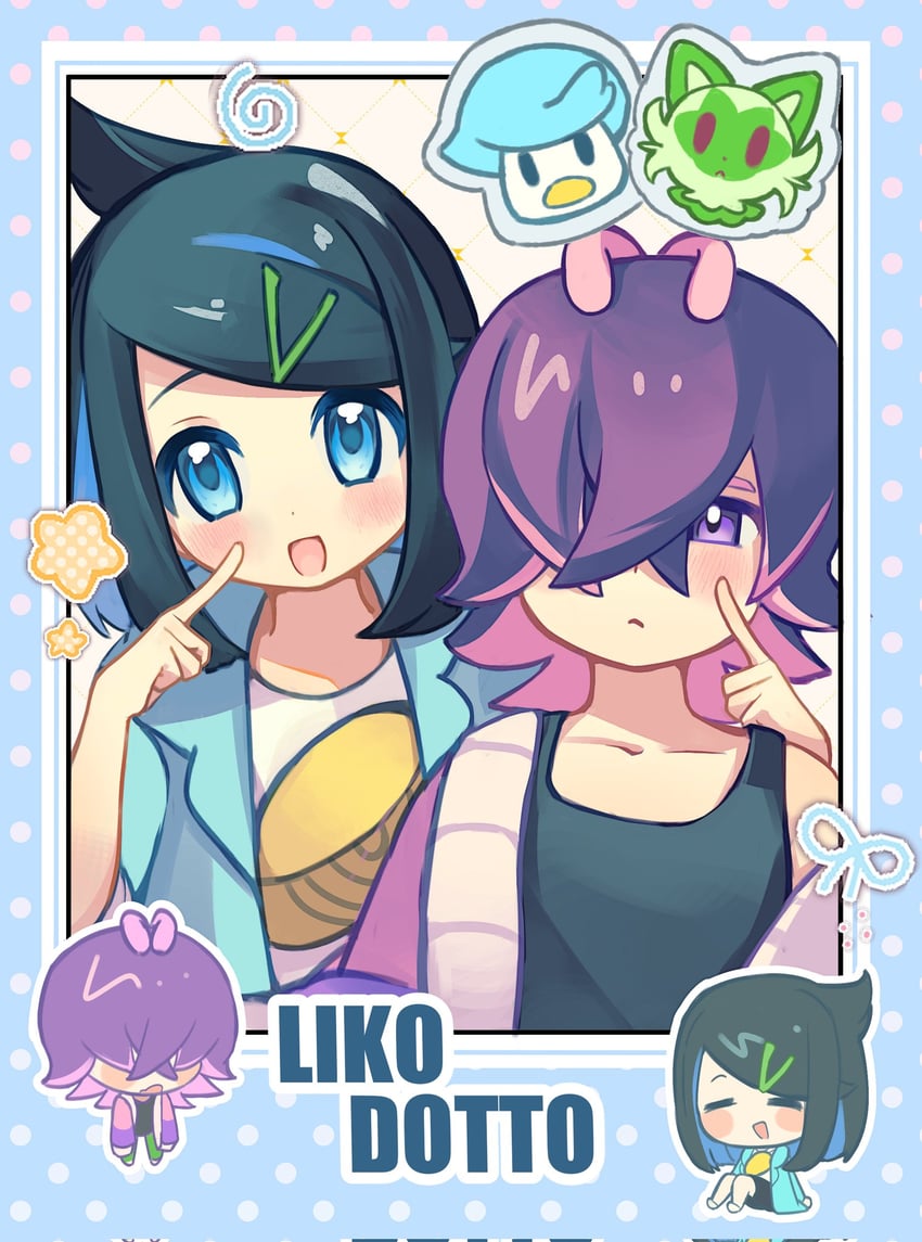 sprigatito, liko, quaxly, and dot (pokemon and 1 more) drawn by saridinism