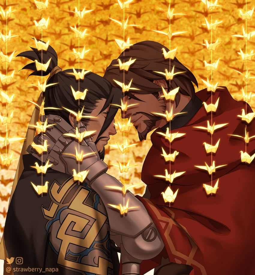 cassidy and hanzo (overwatch and 1 more) drawn by strawberry_napa