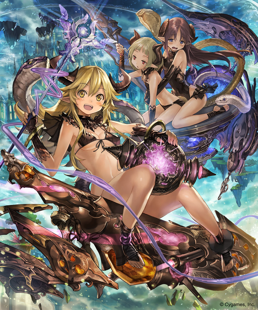 postapocalyptic girls (shingeki no bahamut and 1 more) drawn by ezusuke