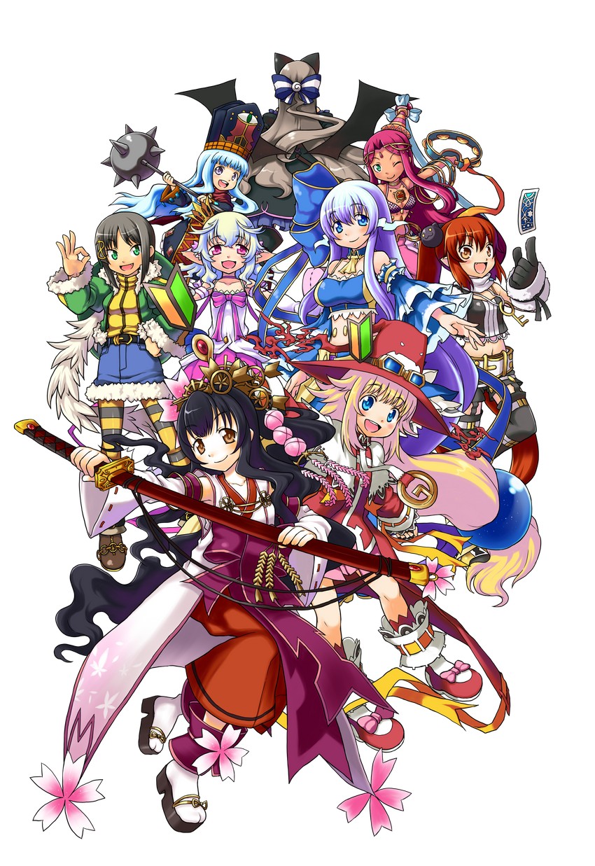 pril patowle, aqua seep seal, cynfi porat, louis leondyke, yuki longate, and 4 more (trouble witches and 2 more) drawn by kanatarou