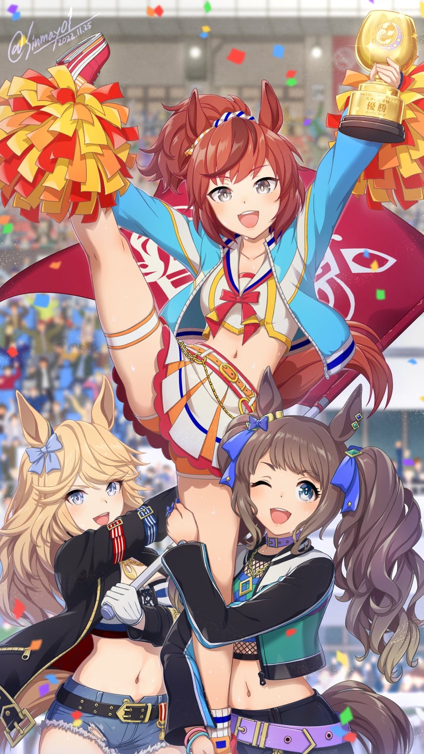 gold city, tosen jordan, and nice nature (umamusume) drawn by shinmai_(kyata)