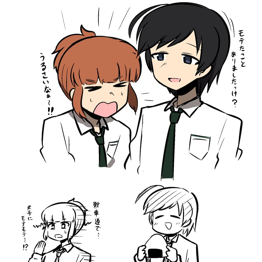 takebe saori and isuzu hana (girls und panzer) drawn by ponita-poniponi