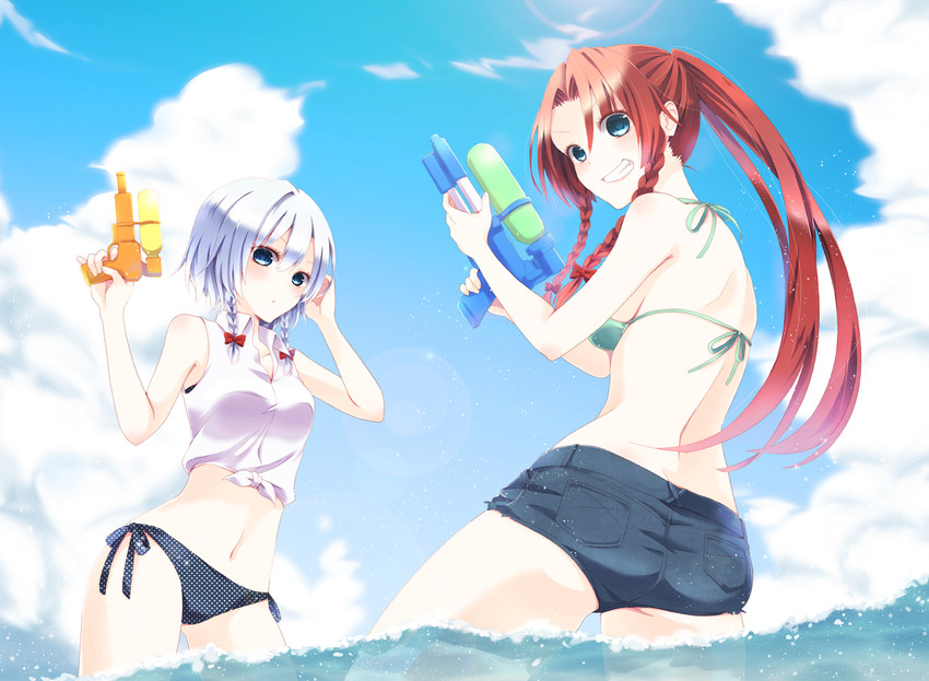 izayoi sakuya and hong meiling (touhou) drawn by chitose_(usacan)