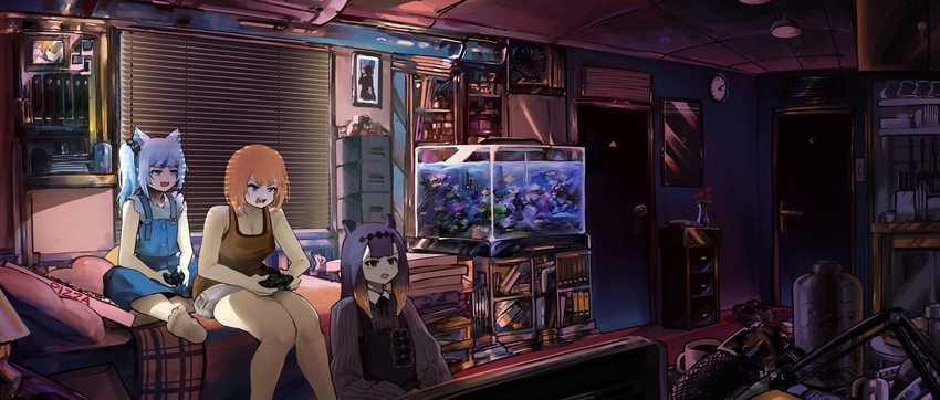 gawr gura, ninomae ina'nis, and watson amelia (hololive and 1 more) drawn by vyragami