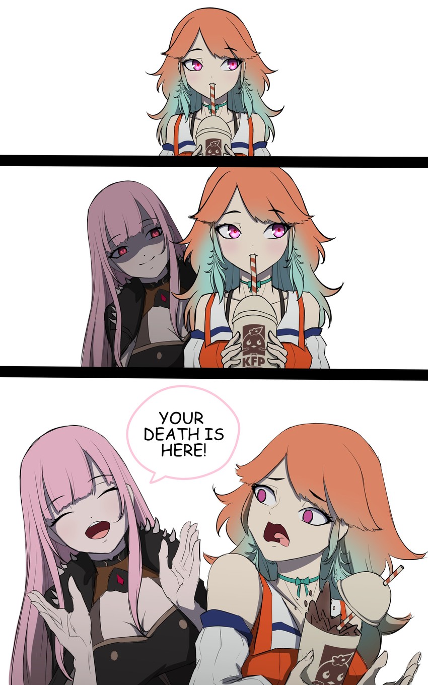mori calliope and takanashi kiara (hololive and 1 more) drawn by daydarion