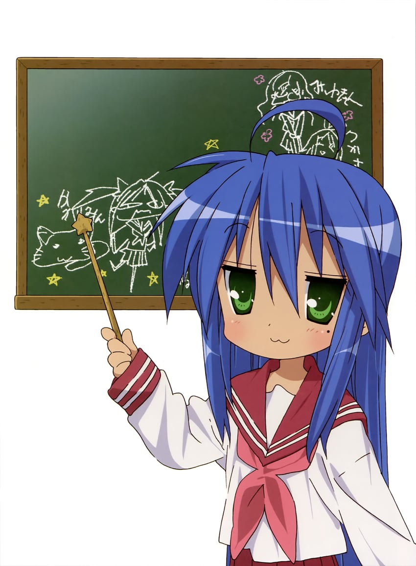 izumi konata and nyamou (lucky star) drawn by horiguchi_yukiko