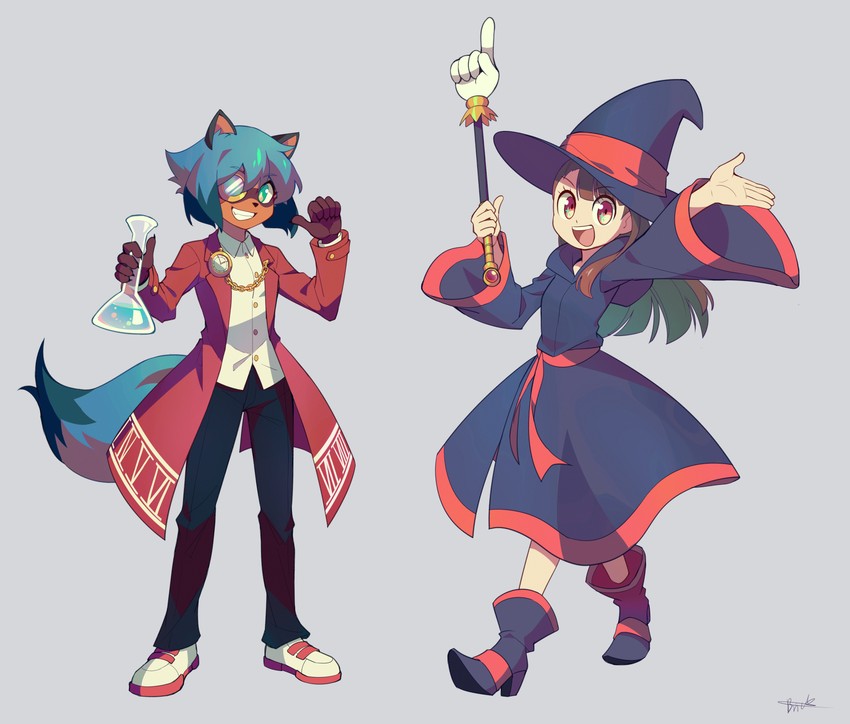 kagari atsuko and kagemori michiru (little witch academia and 1 more) drawn by brick_st