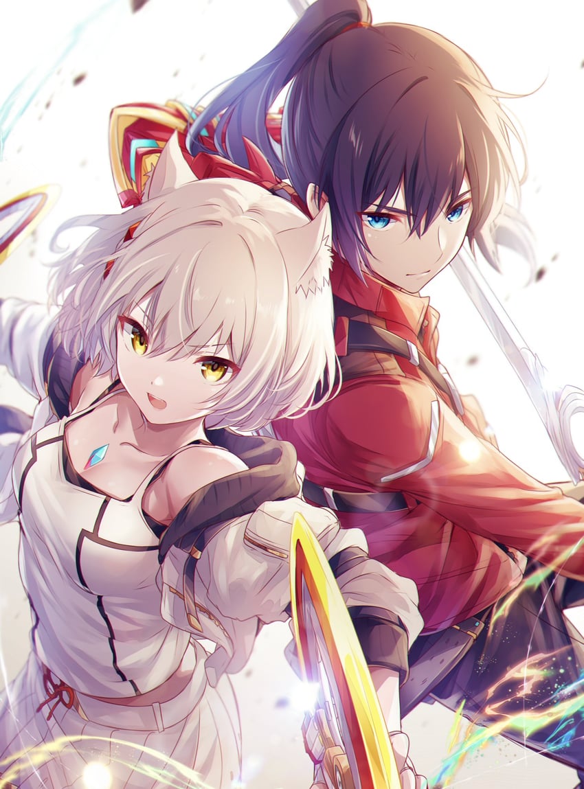 mio and noah (xenoblade chronicles and 1 more) drawn by ui_frara