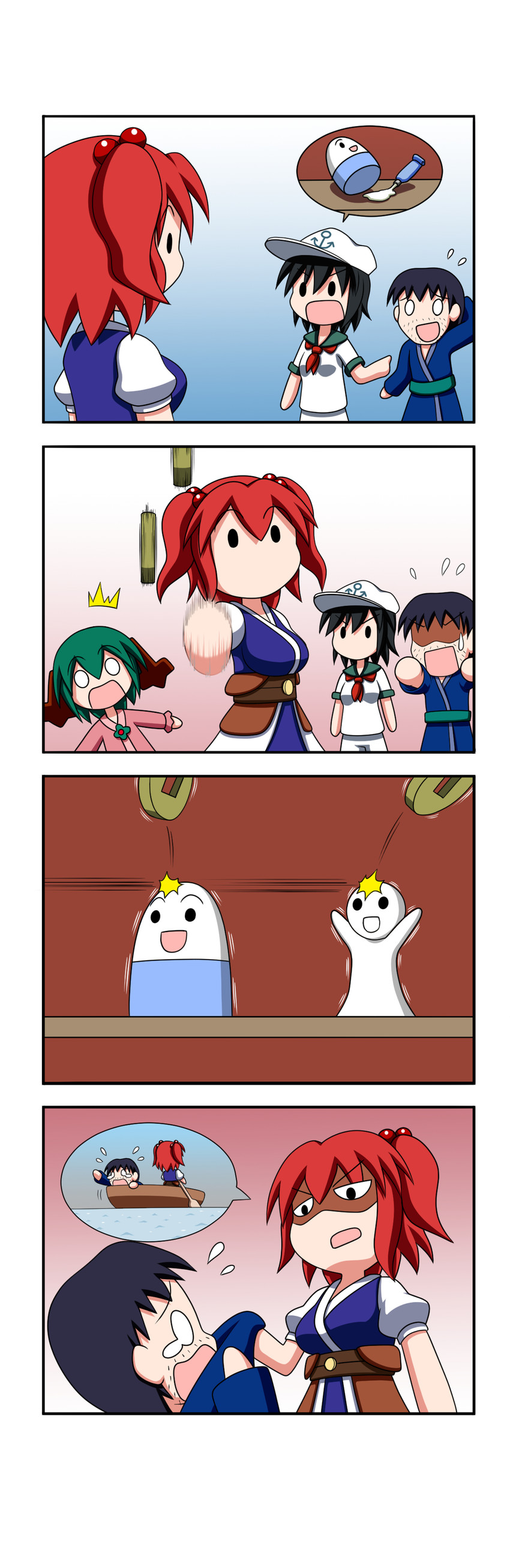 onozuka komachi, murasa minamitsu, and kasodani kyouko (touhou) drawn by rakugaki-biyori