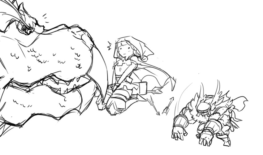 elf and dwarf (dragon's crown) drawn by matsu-sensei