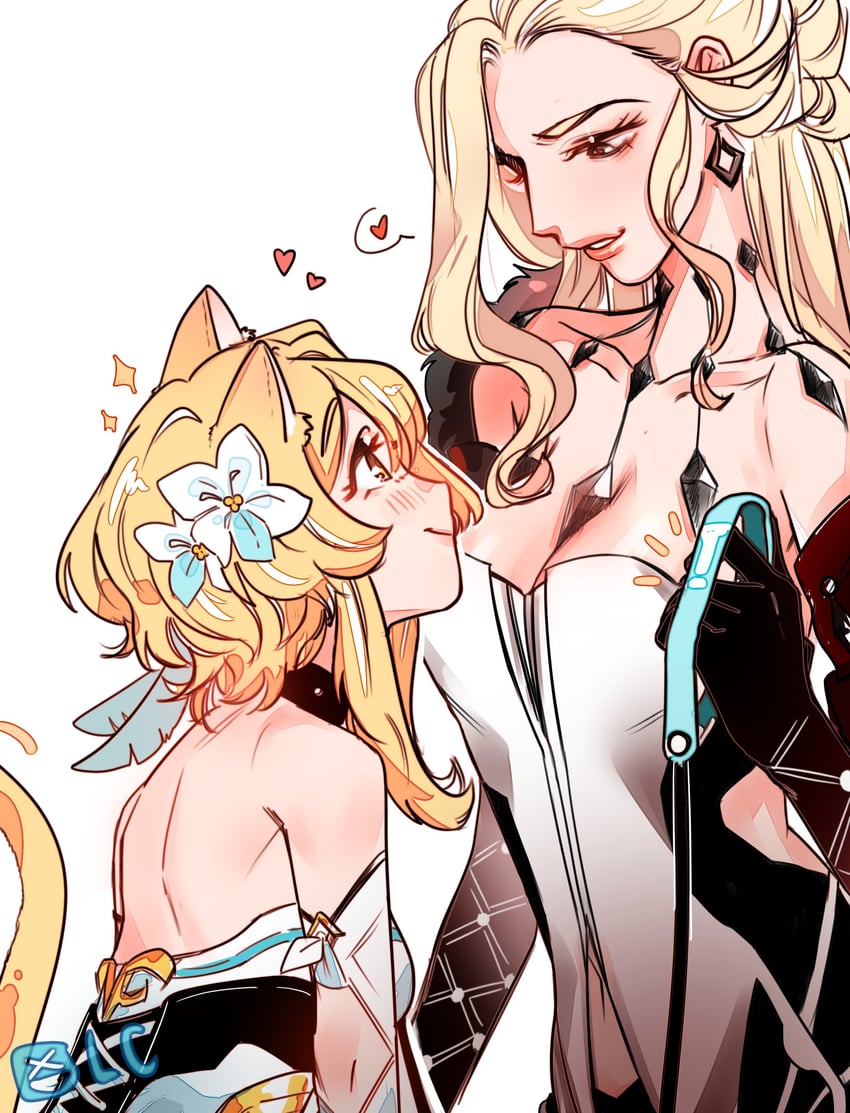 lumine and signora (genshin impact) drawn by lam_chinh