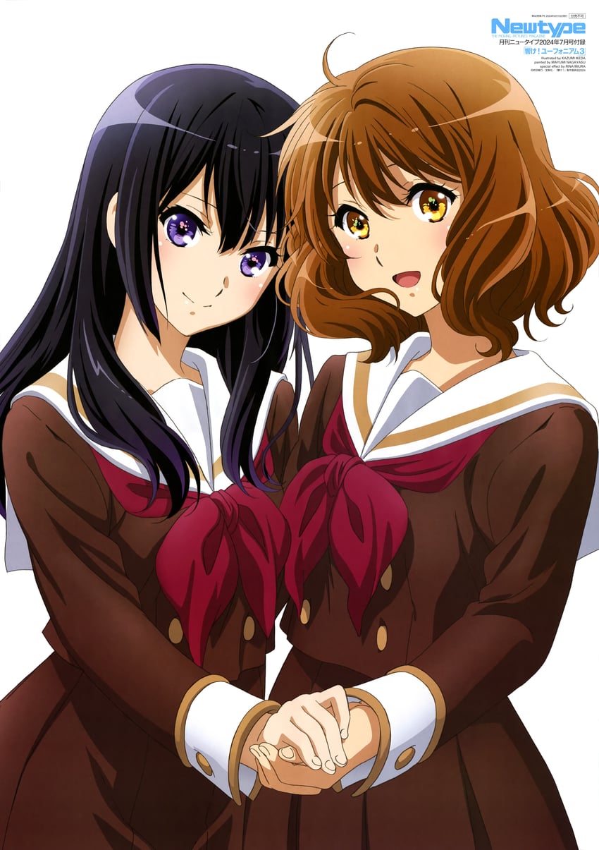 oumae kumiko and kousaka reina (hibike! euphonium and 1 more) drawn by ikeda_kazumi