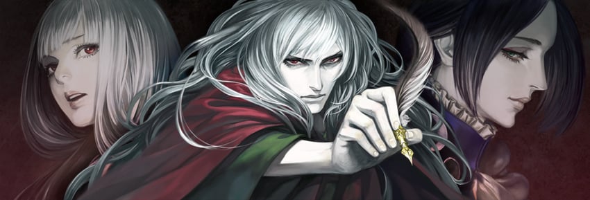 the white-haired girl, the maid, and michel bollinger (fata morgana no yakata) drawn by moyatarou