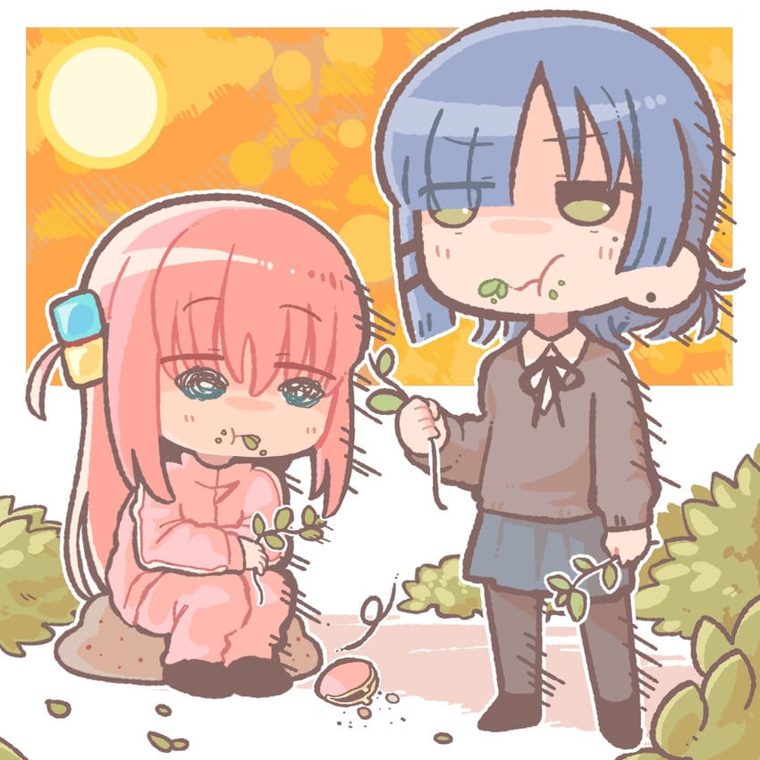 gotoh hitori and yamada ryo (bocchi the rock!) drawn by henyomen