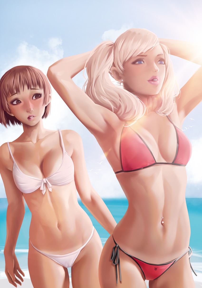 takamaki anne and niijima makoto (persona and 1 more) drawn by gravydood