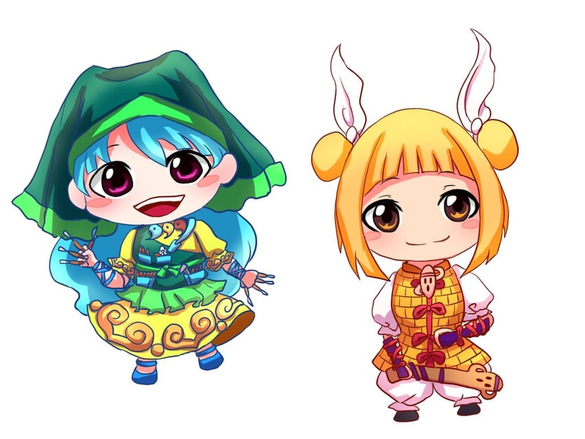 haniyasushin keiki and joutouguu mayumi (touhou) drawn by rokki_hero