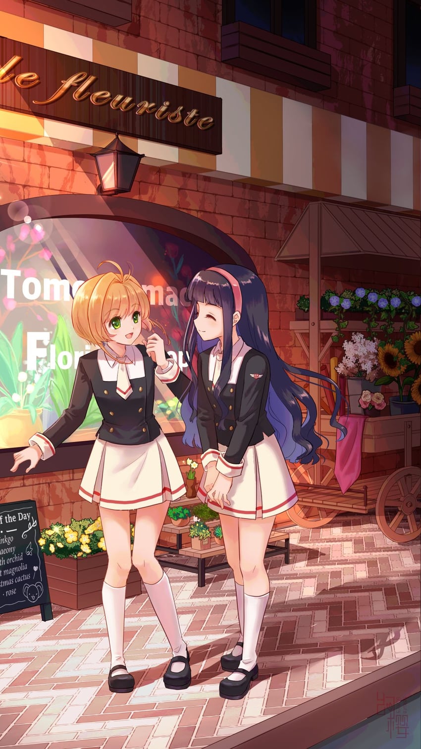 kinomoto sakura and daidouji tomoyo (cardcaptor sakura and 1 more) drawn by huan_ying