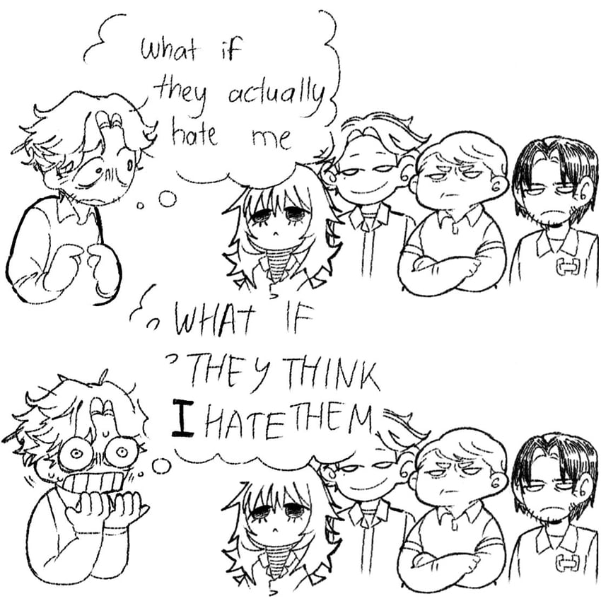 anya, curly, jimmy, daisuke, and swansea (mouthwashing) drawn by erinntsu