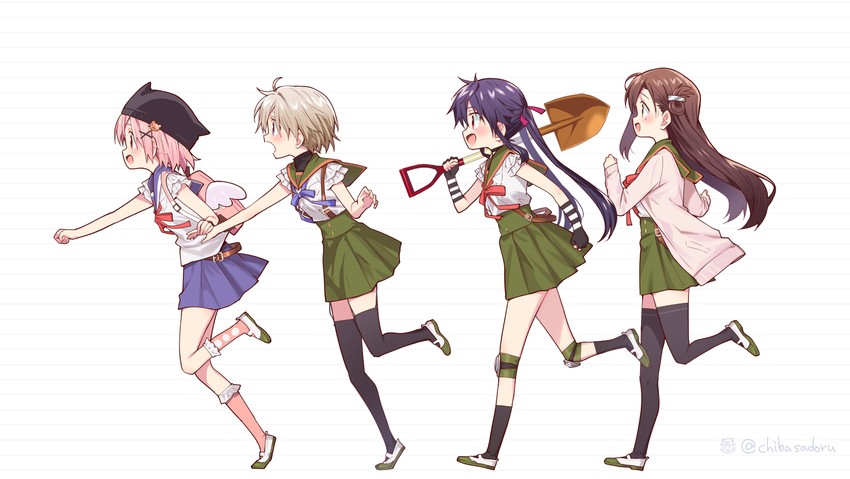 ebisuzawa kurumi, takeya yuki, wakasa yuuri, and naoki miki (gakkou gurashi!) drawn by chiba_sadoru