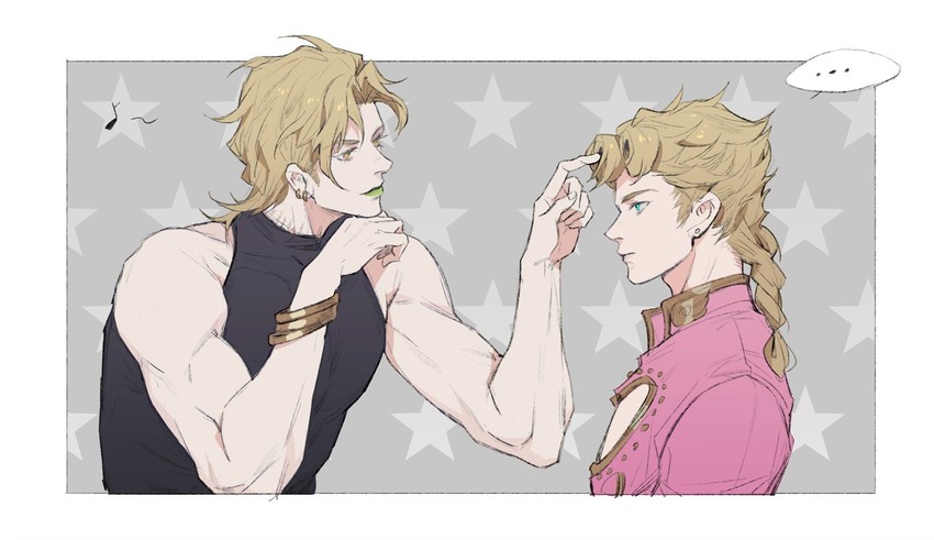 dio brando and giorno giovanna (jojo no kimyou na bouken and 1 more) drawn by youamo