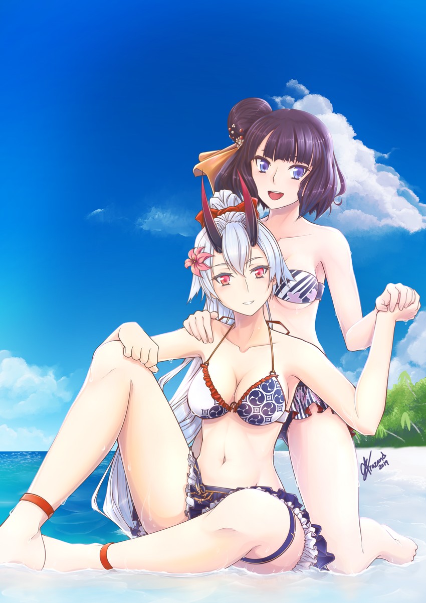 tomoe gozen and katsushika hokusai (fate and 1 more) drawn by arazand