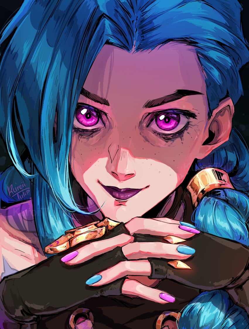 jinx and arcane jinx (league of legends and 1 more) drawn by kuroiitulip
