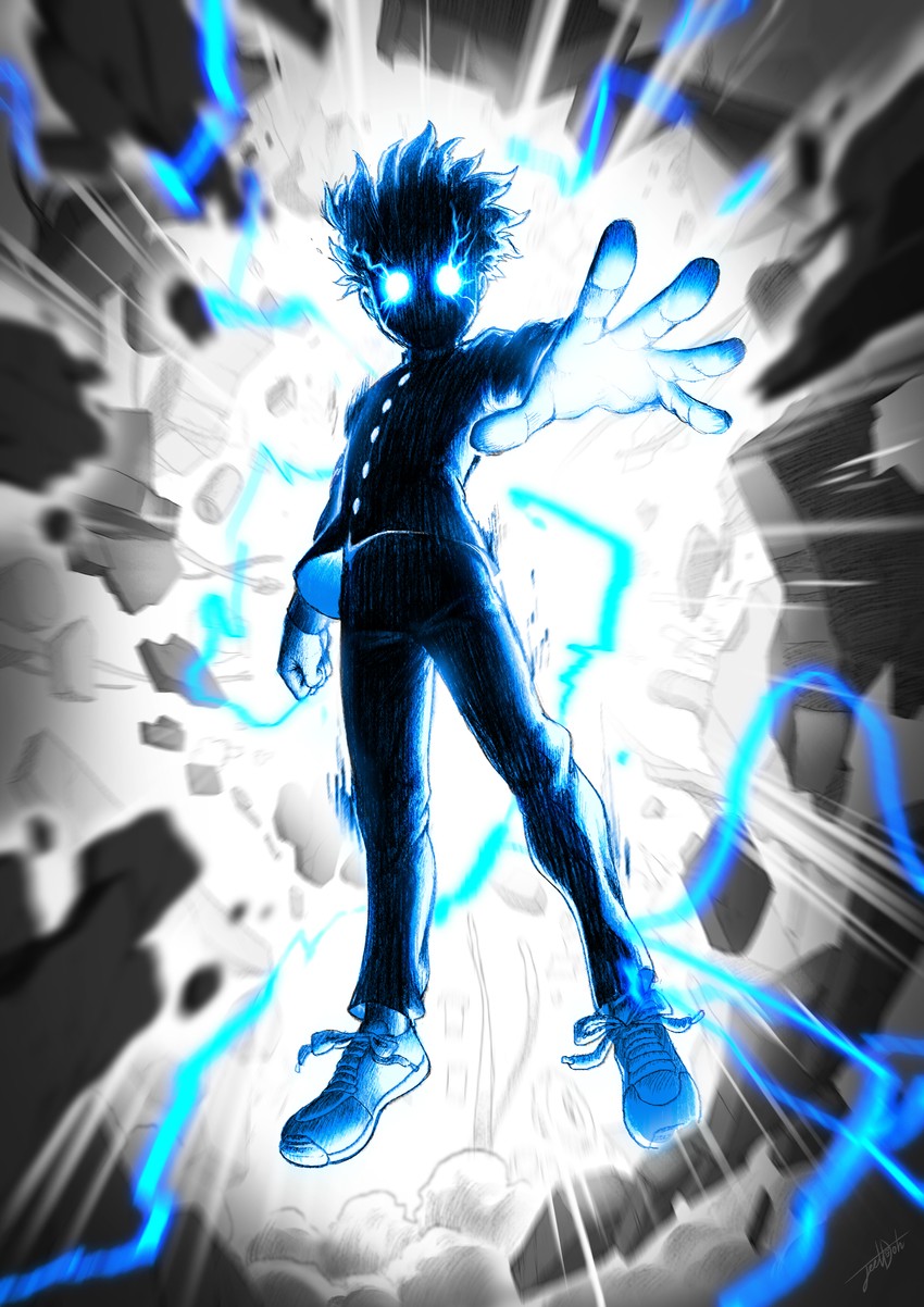 kageyama shigeo (mob psycho 100) drawn by jeetdoh
