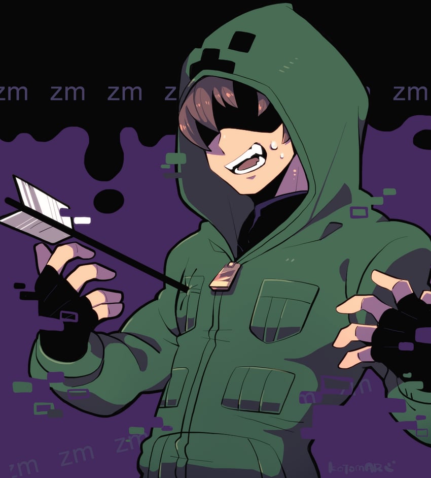 creeper and zom (minecraft and 1 more) drawn by kotorai