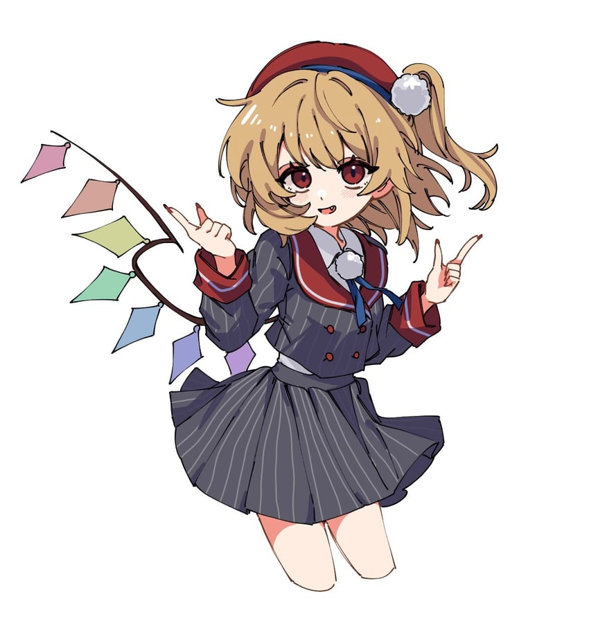 flandre scarlet and shigure ui (touhou and 1 more) drawn by hua88331