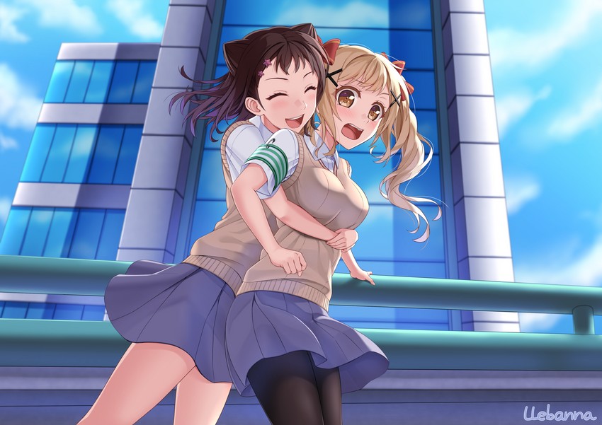 ichigaya arisa and toyama kasumi (bang dream! and 2 more) drawn by llebanna