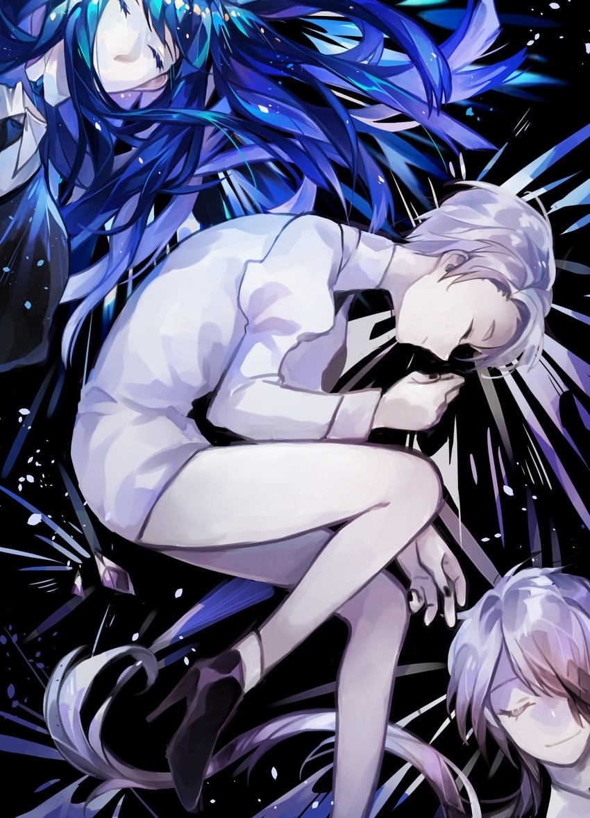 lapis lazuli, cairngorm, and ghost quartz (houseki no kuni) drawn by yuyu_qianlan