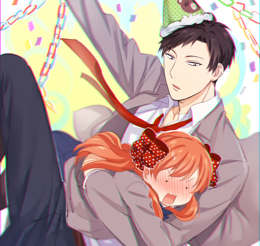 sakura chiyo and nozaki umetarou (gekkan shoujo nozaki-kun) drawn by mery_(yangmalgage)